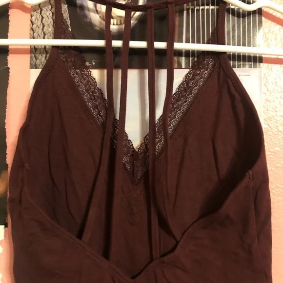 Abercrombie&Fitch Maroon Bodysuit Lace Tank Top - Picture 4 of 5